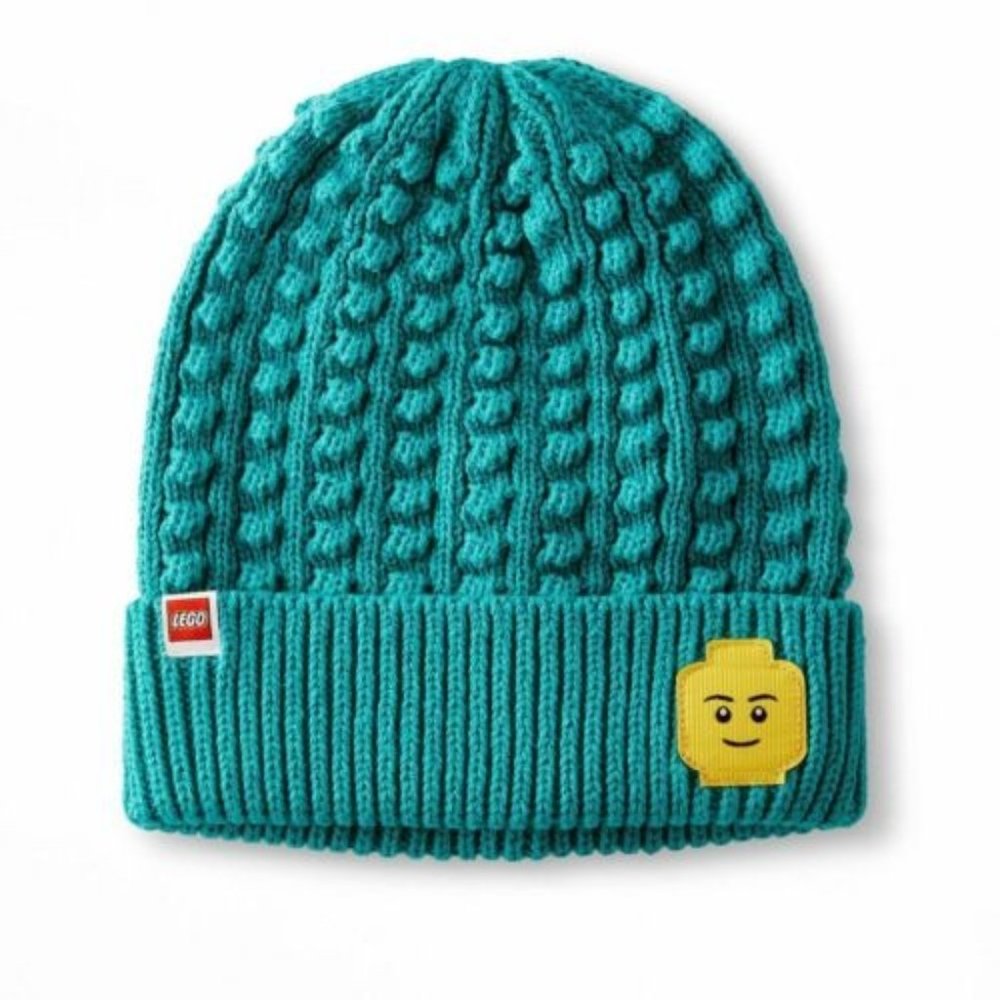 LEGO x TARGET Collection Mini figure Patch Toddler Beanie Hat Teal Blue